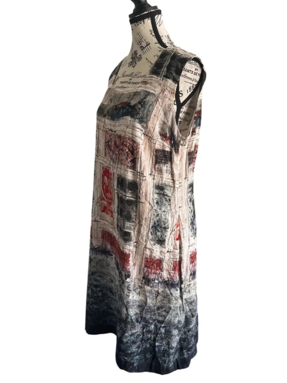 Aventures des Toiles Abstract Art Print Midi Dress Artsy Art to wear - Picture 2 of 5